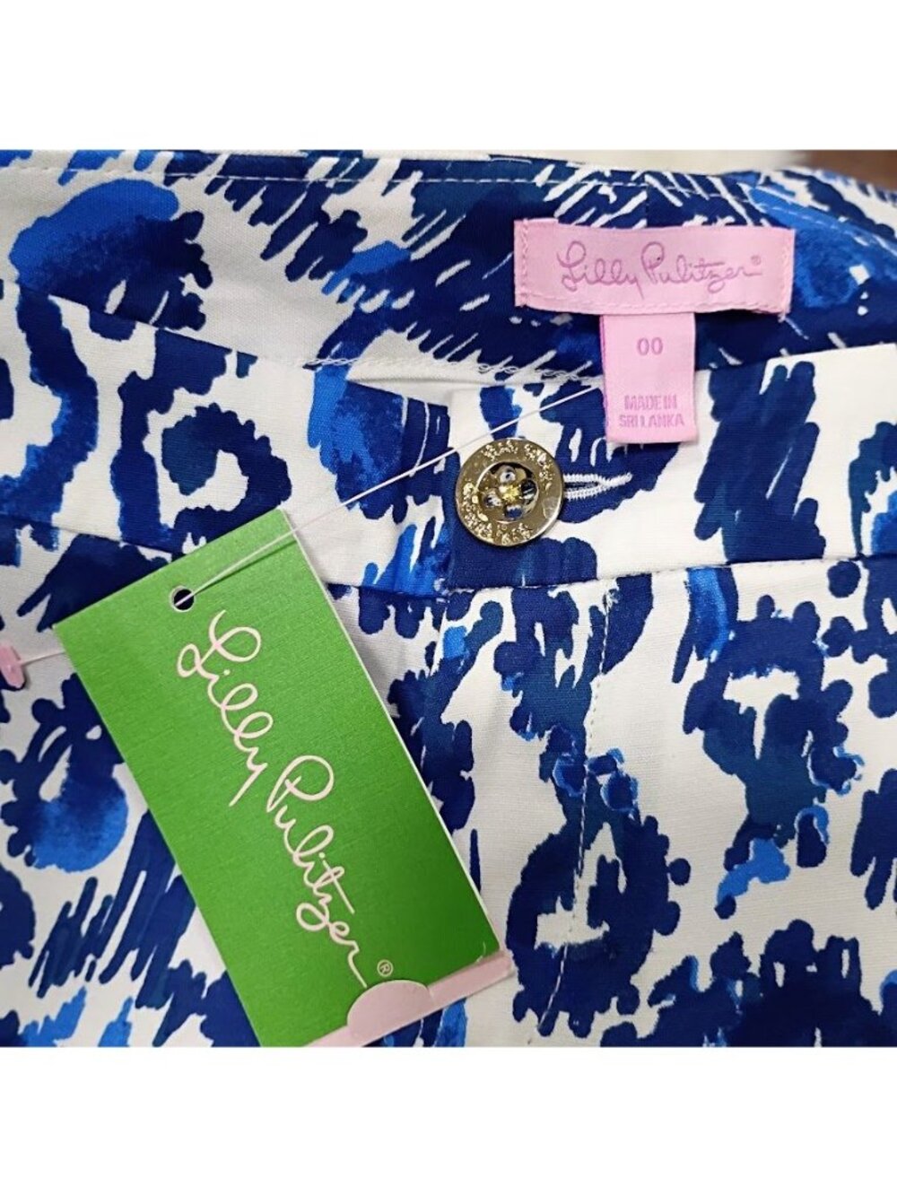 Lilly Pulitzer size 00 Wide Leg Flowy Resortwear Blue Old money Hamptons NWT - Picture 13 of 13